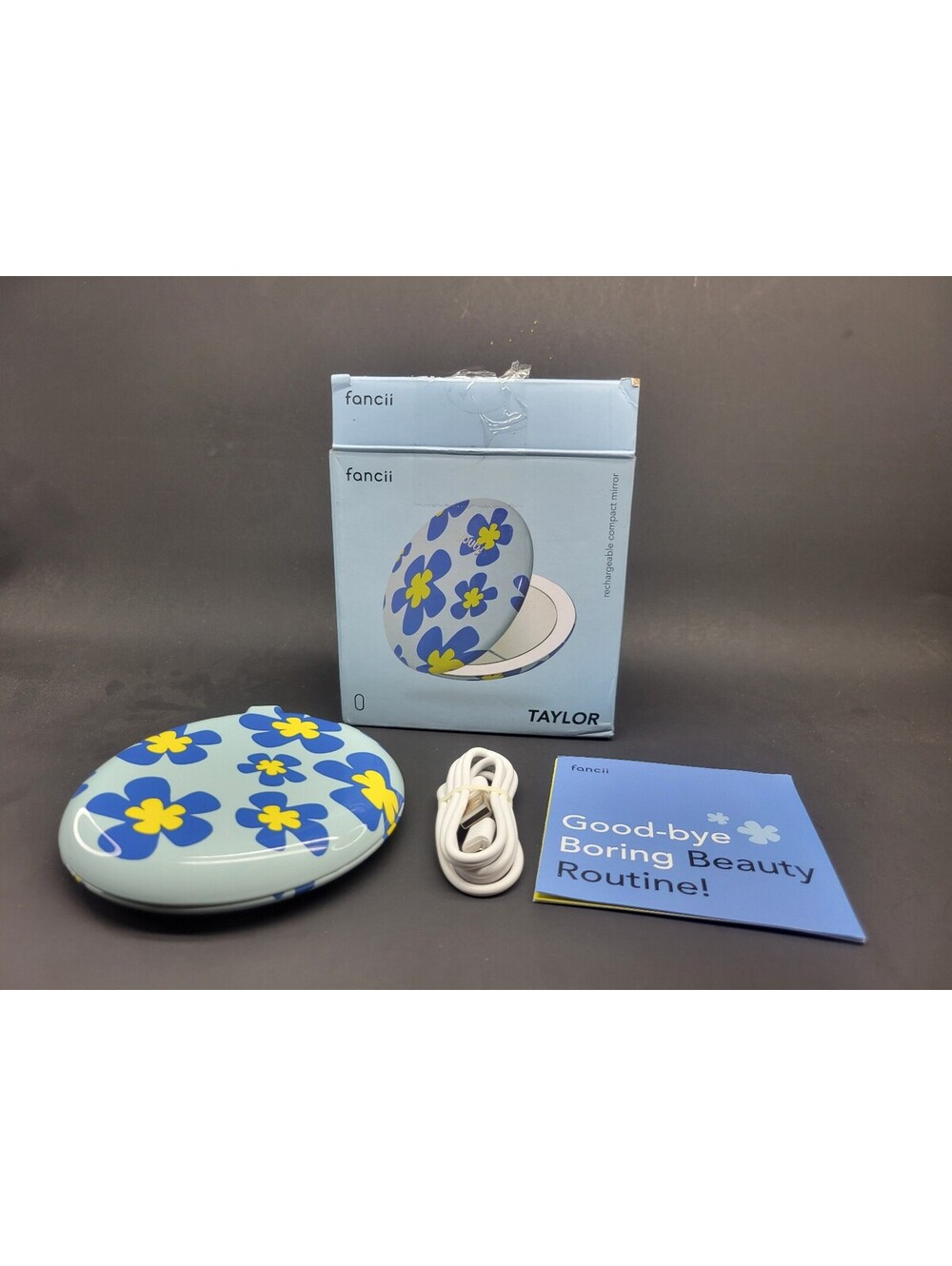 Fancii Taylor Flower Power Rechargeable Compact Mirror  ** READ **